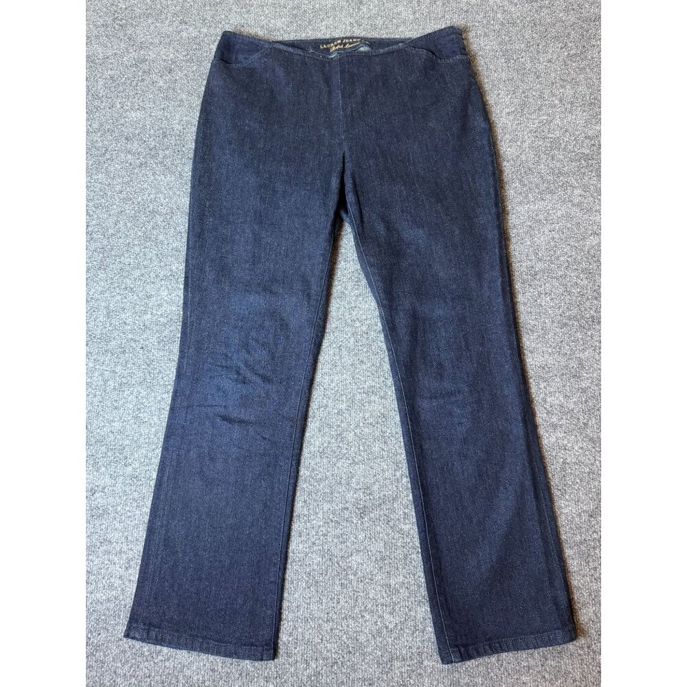 Ralph Lauren Jeans Co. Jeans Womens 10 Straight Side-Zip Dark Wash Denim Classic
